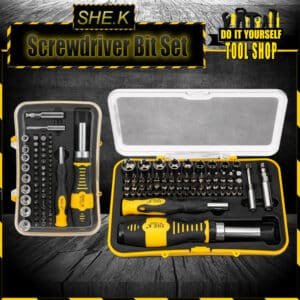 She.k 65 Pcs Screwdriver Bit and Socket Set Ratchet SK1156